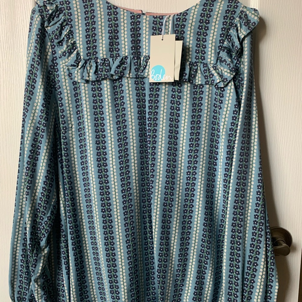 Boden womens floral striped blouse